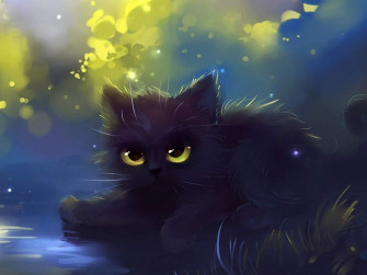 Cat Wallpaper Cartoon Eyes Black HD