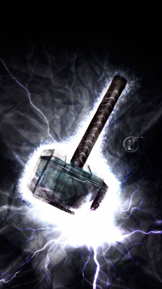 Thor Hammer Logo Wallpaper