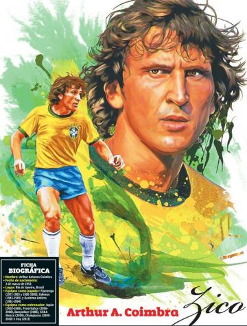 Zico Of Brazil Wallpaper Football Team Art