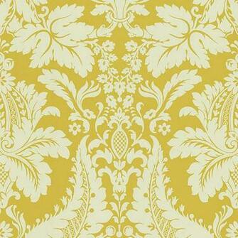 Mustard Modern Damask Lopeka Kenneth James Wallpaper