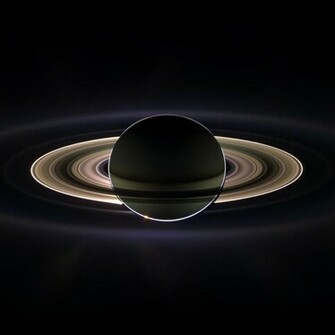 Saturn Shadows iPad Wallpaper