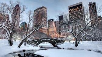 New York Winter Wallpaper Top Background