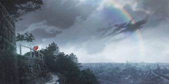 Blue Anime Scenery X Wallpaper