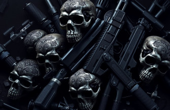 Skulls And Guns Wallpaper