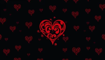 Red And Black Heart Wallpaper
