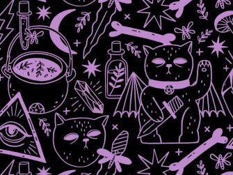 Pastel Witch Aesthetic Pattern Wallpaper