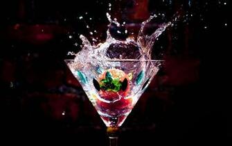 Drink Fresh Image HD Black Background