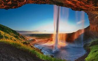 Waterfall Iceland Seljalandsfoss Wallpaper