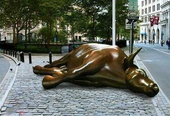 Dead Wall Street Bull Occupy World