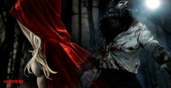Wallpaper Red Riding Hood And Wolf