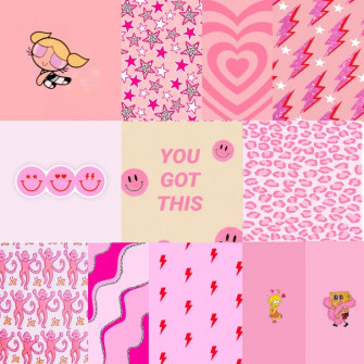 Preppy Pink Collab Wallpaper In Print