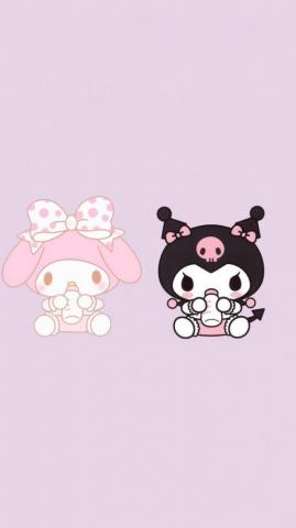 Marsi Qiu On Kuromi Bg Hello Kitty iPhone Wallpaper