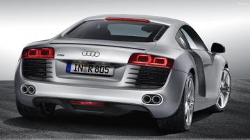Back Pose Of Audi R8 In Silver Wallpaper