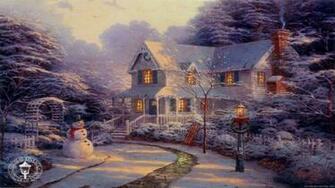 Wallpaperwallpaper Stillwater Cottage Thomas Kinkade