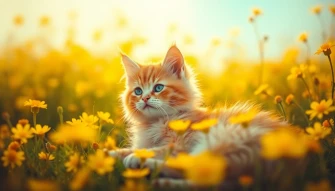 Yellow Aesthetic Cat Wallpaper