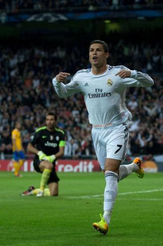 Cristiano Ronaldo Celebrates Scoring Their Opening Goal During The