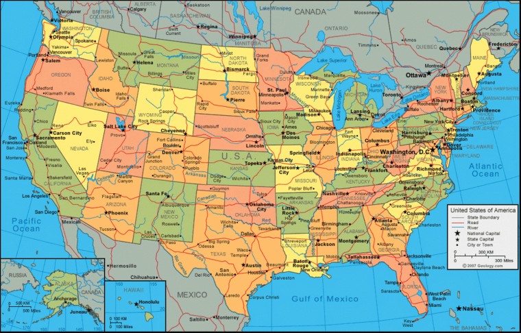 United States Of America Map Wallpaper HD