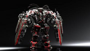 Red Black Robot Wallpaper 3d For Desktop