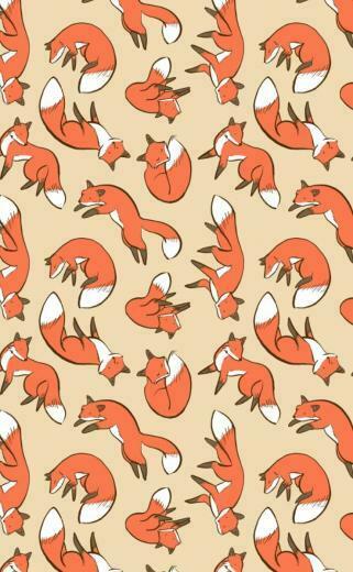 Red Foxes Fun Wallpaper Fox Pattern Illustration