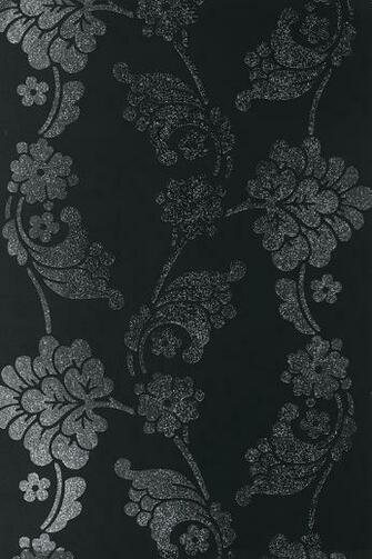 Anna French Wild Flora Velvet Jacquard Black Glitter