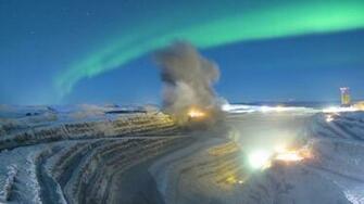 Northern Lights Over The Aitik Mine In Sweden I