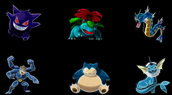 Gyarados Machamp Pokemon Snorlax Black Background Wallpaper
