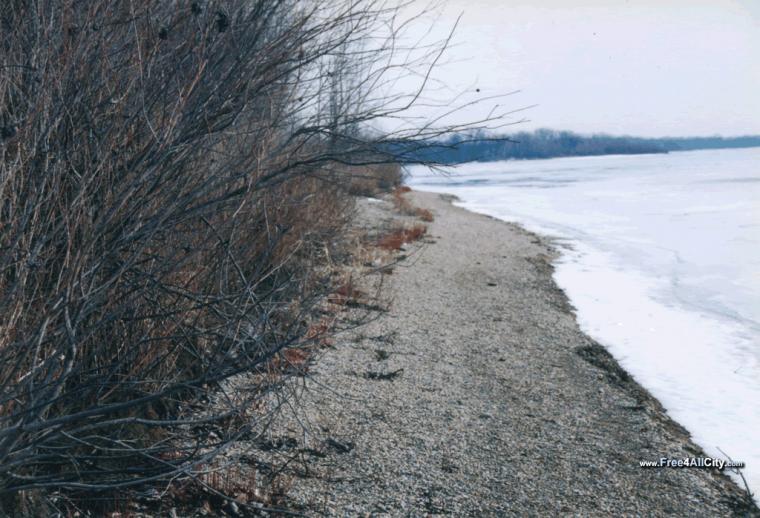 The Shoreline Of Grand River In Haven Michigan During