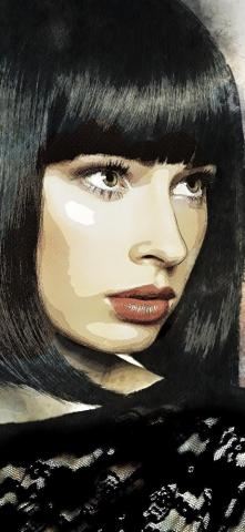 Short Hair Girl Style Art Picture iPhone Pro