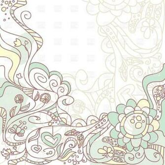 Abstract Background With Outline Flowers Vector Image Of