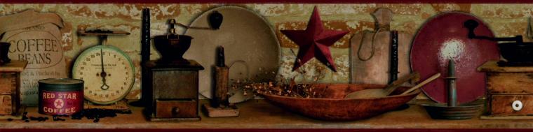 Country Coffee Wallpaper Border