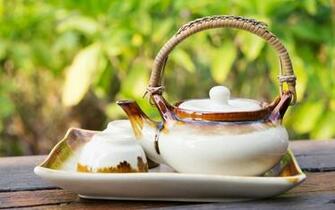Teapot Green Motion Wooden Table Drink Blur Wallpaper