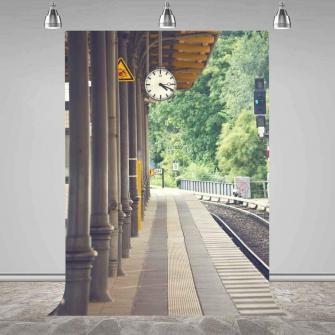 Meets Train Station Backdrop Brick Floor Pillar Amazon Co