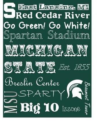 Msu Subway Art Printable With Image Michigan State