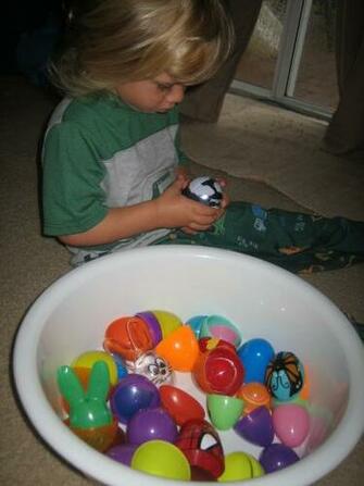 Pieces Of Paper Had Him Match The Egg To Color On