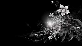 Black And White Wallpaper With Flowers