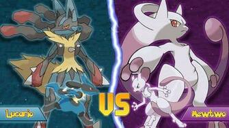 Mega Mewtwo Vs Lucario By Monstradon
