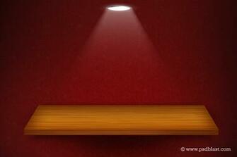 3d Isolated Empty Shelf For Exhibit On Red Wallpaper Background