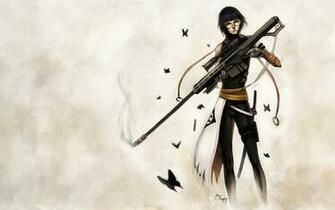 Anime Girl With Gun Wallpaper Id