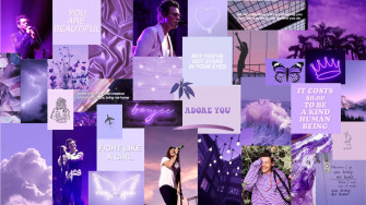 Purple Aesthetic Collage Wallpaper