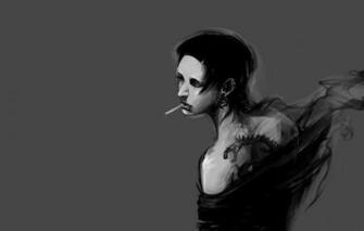 Wallpaper Sadness Grey Smoke Piercing Tattoo Cigarette