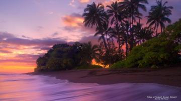 Poipu At Sunset Kauai Hawaii Beaches Map Island