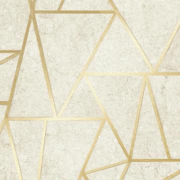 I Love Wallpaper Metro Geometric Apex Neutral Gold
