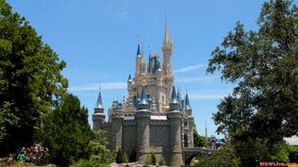 Cinderella Castle Side Of Against A Blue Sky