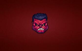 Red Hulk Comics Marvel Minimalism Face Eyes Pov Art