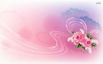 Pink Roses Lucent Ribbon Wallpaper