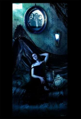Victorian Blue Wallpaper Metal Gothic Heavy