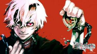 Tokyo Ghoul Anime Gore Red Shot Hair White Eyes Mascara Crazy