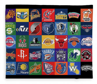 National Basketball Association Background Logo Teams Fleece