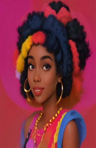 Pretty Black Girl Cartoon Wallpaper