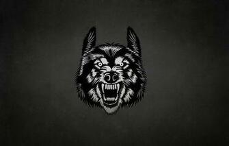 Wallpaper Wolf Face The Dark Background Image For